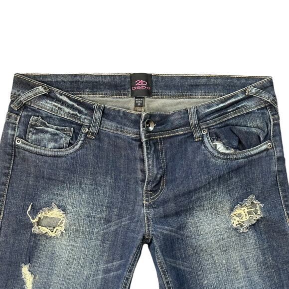 2b bebe Skinny Jeans Womens Size 30, Ripped Stretchy Skinny Jeans Vintage - Picture 4 of 8